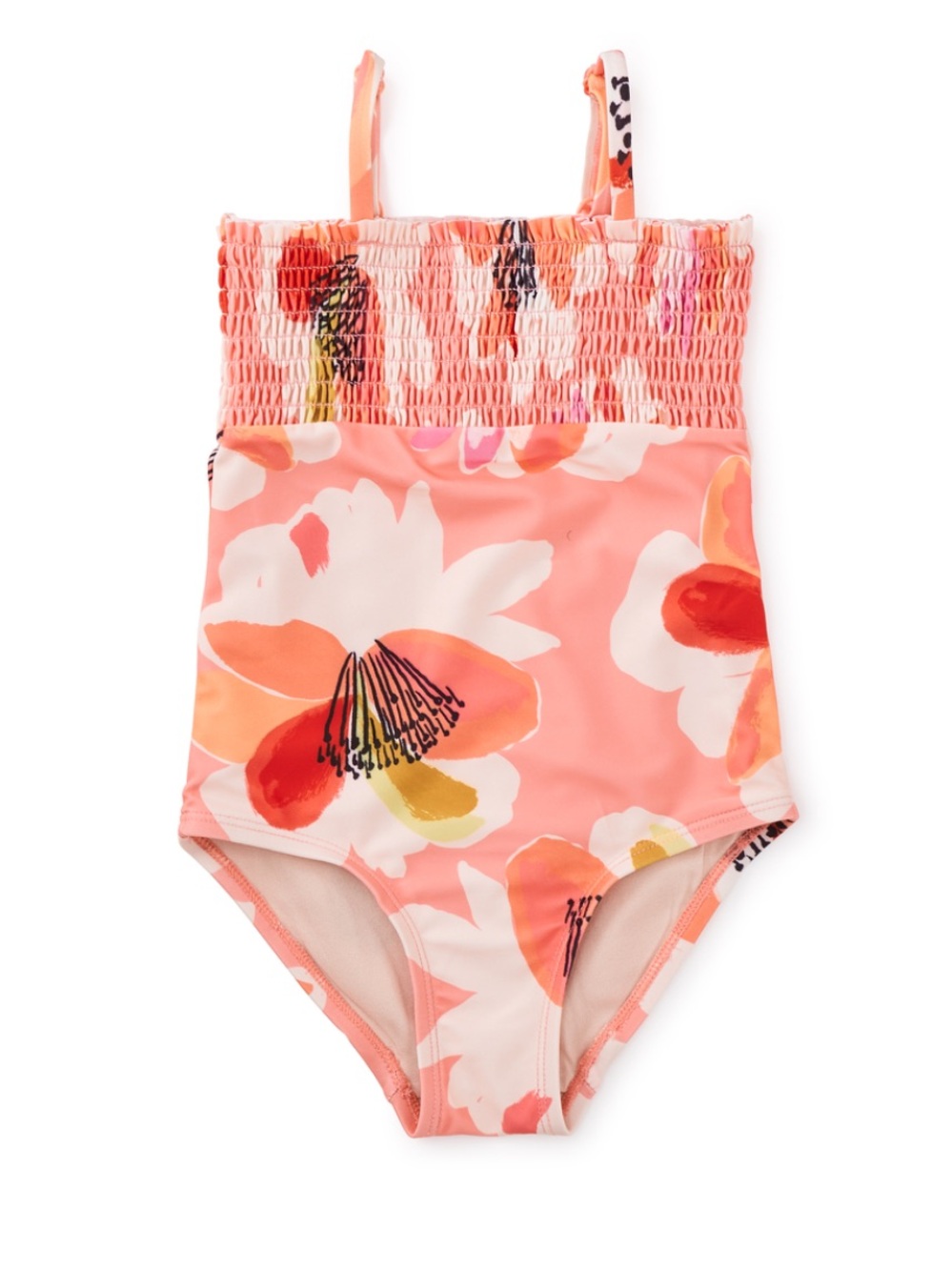 Tea Collection Girls' Pink Floral One-Piece Swimsuit